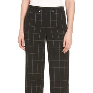 Halogen Plaid Wide Leg Crop Pants